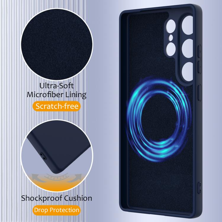 For Samsung Galaxy S25 Ultra 5G Shockproof Silicone Magsafe Phone Case(Navy Blue) For Samsung Galaxy S25 Ultra 5G Shockproof Silicone Magsafe Phone Case(Navy Blue)