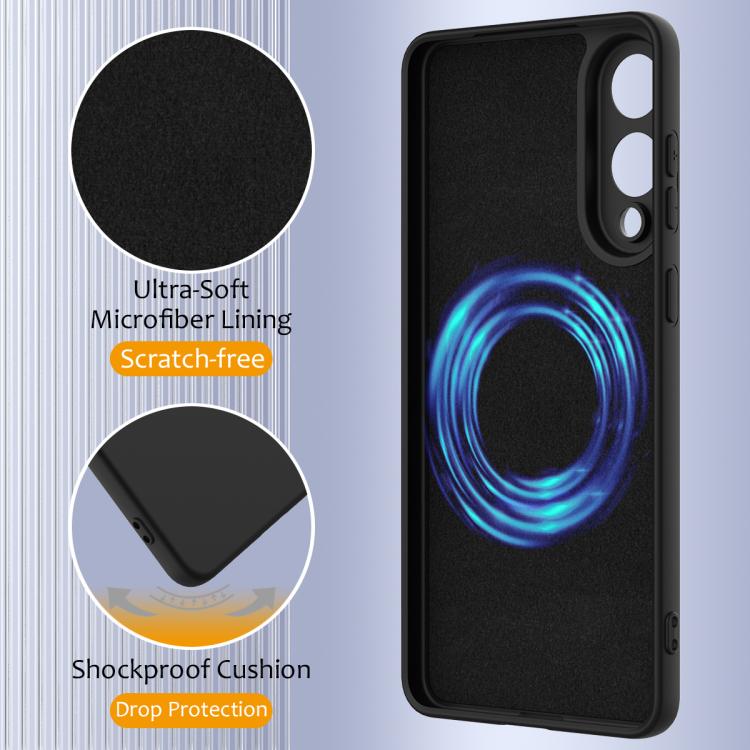 For Samsung Galaxy S25 Edge 5G Shockproof Silicone Magsafe Phone Case(Black)