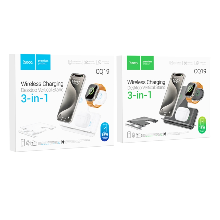 hoco CQ19 Falcon 3 in 1 Desktop Vertical Wireless Fast Charger(Tarnish) hoco CQ19 Falcon 3 in 1 Desktop Vertical Wireless Fast Charger(Tarnish)