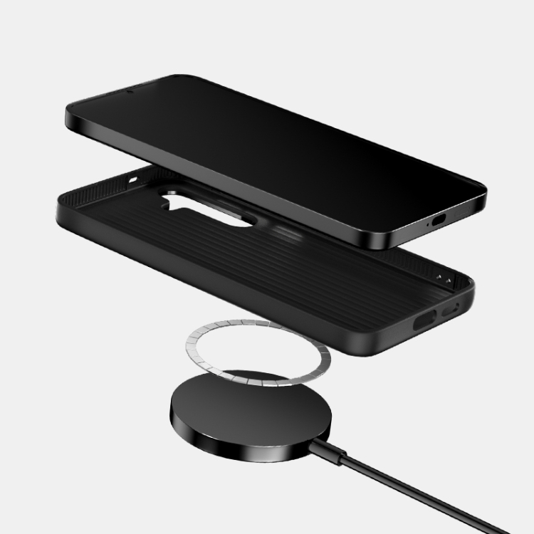 For Samsung Galaxy S25 5G ABEEL 6D Micro Relief MagSafe Magnetic Phone Case(Black) For Samsung Galaxy S25 5G ABEEL 6D Micro Relief MagSafe Magnetic Phone Case(Black)