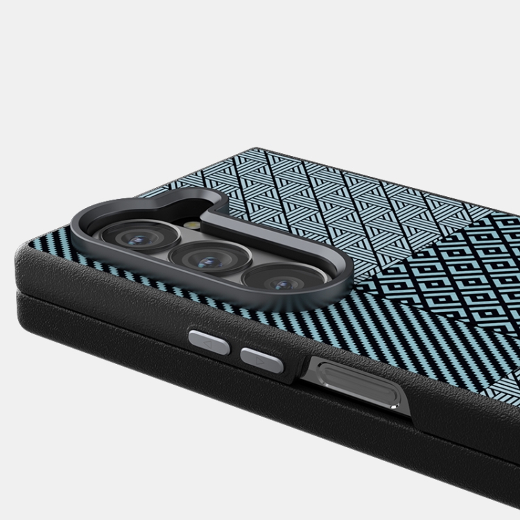For Samsung Galaxy Z Fold6 5G ABEEL 6D Micro Relief MagSafe Magnetic Phone Case(Carbon Fiber Blue) For Samsung Galaxy Z Fold6 5G ABEEL 6D Micro Relief MagSafe Magnetic Phone Case(Carbon Fiber Blue)