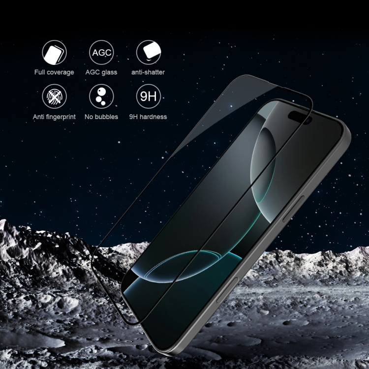 For iPhone 16 Pro NILLKIN 3D CP+MAX Anti-Explosion Full Coverage Tempered Glass Film For iPhone 16 Pro NILLKIN 3D CP+MAX Anti-Explosion Full Coverage Tempered Glass Film