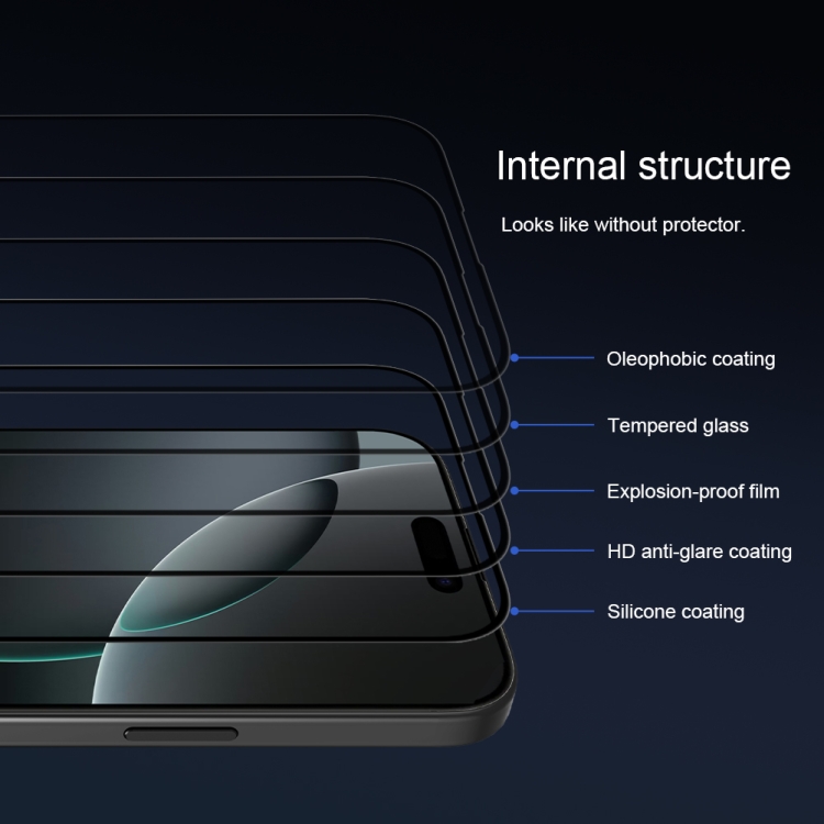 For iPhone 16 Pro NILLKIN 3D CP+MAX Anti-Explosion Full Coverage Tempered Glass Film For iPhone 16 Pro NILLKIN 3D CP+MAX Anti-Explosion Full Coverage Tempered Glass Film