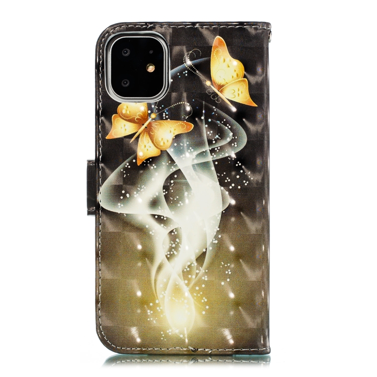 For iPhone 12 / 12 Pro 3D Painted Pattern Horizontal Flip Leather Case with Holder & Card Slot & Wallet & Photo Frame & Lanyard(Two Gold Butterflies) For iPhone 12 / 12 Pro 3D Painted Pattern Horizontal Flip Leather Case with Holder & Card Slot & Wallet & Photo Frame & Lanyard(Two Gold Butterflies)