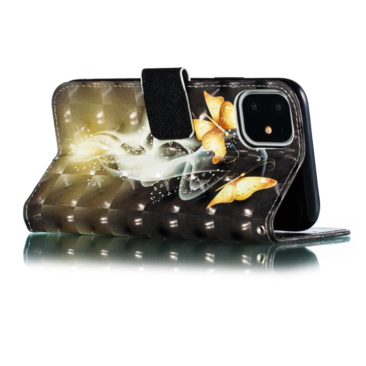 For iPhone 12 / 12 Pro 3D Painted Pattern Horizontal Flip Leather Case with Holder & Card Slot & Wallet & Photo Frame & Lanyard(Two Gold Butterflies) For iPhone 12 / 12 Pro 3D Painted Pattern Horizontal Flip Leather Case with Holder & Card Slot & Wallet & Photo Frame & Lanyard(Two Gold Butterflies)