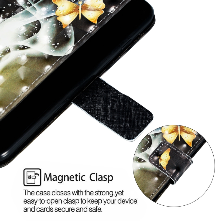 For iPhone 12 / 12 Pro 3D Painted Pattern Horizontal Flip Leather Case with Holder & Card Slot & Wallet & Photo Frame & Lanyard(Two Gold Butterflies) For iPhone 12 / 12 Pro 3D Painted Pattern Horizontal Flip Leather Case with Holder & Card Slot & Wallet & Photo Frame & Lanyard(Two Gold Butterflies)