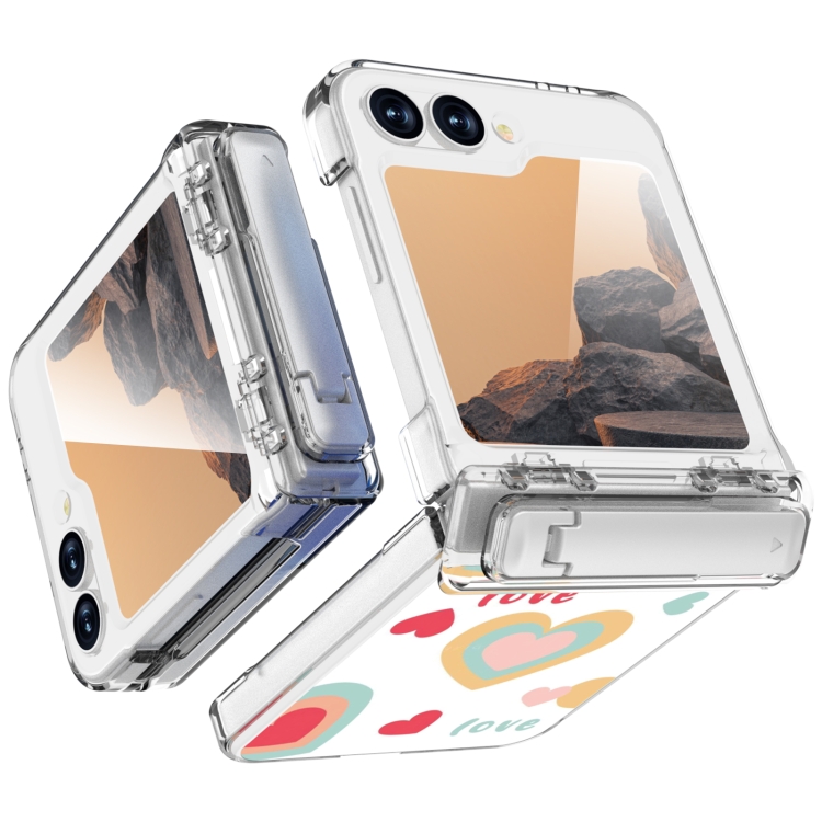 For Samsung Galaxy Z Flip6 5G Sticker TPU Hybrid PC Shockproof Phone Case with Holder(Big Love) For Samsung Galaxy Z Flip6 5G Sticker TPU Hybrid PC Shockproof Phone Case with Holder(Big Love)