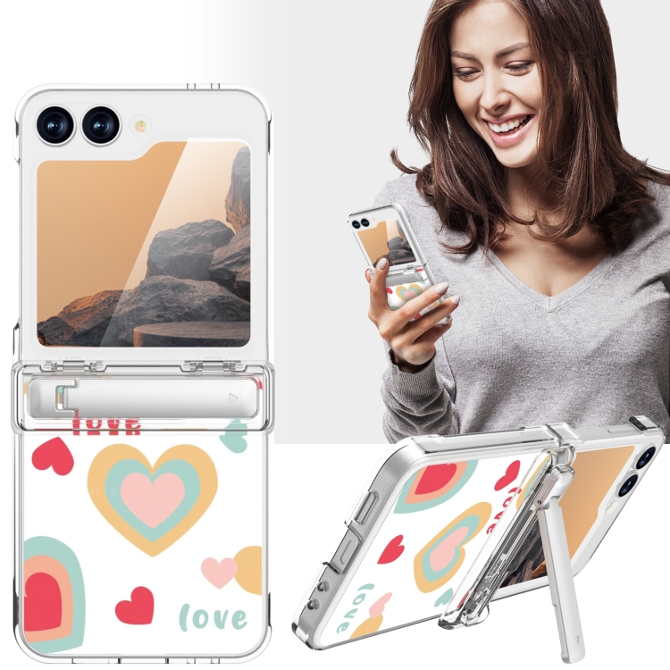 For Samsung Galaxy Z Flip6 5G Sticker TPU Hybrid PC Shockproof Phone Case with Holder(Big Love) For Samsung Galaxy Z Flip6 5G Sticker TPU Hybrid PC Shockproof Phone Case with Holder(Big Love)