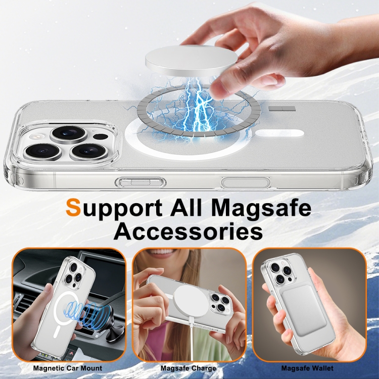 For iPhone 16 Pro Max Camera Control Button Integrated MagSafe Clear Phone Case(Transparent)