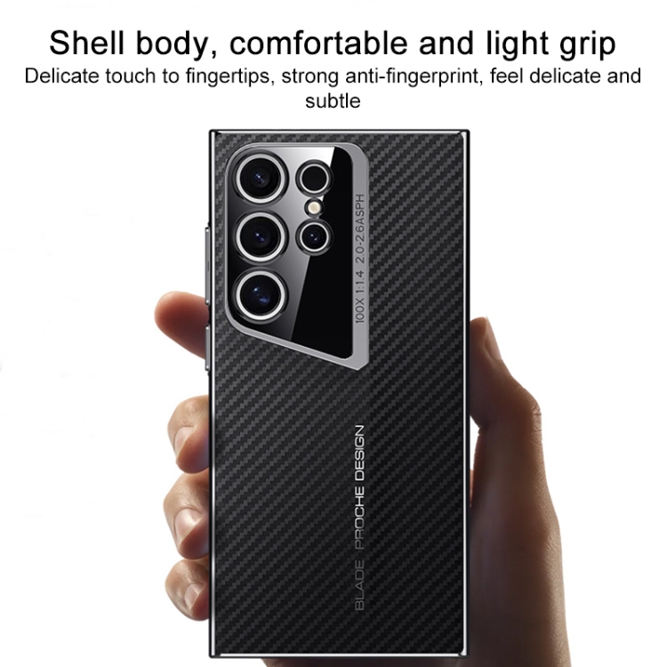 For Samsung Galaxy S23 Ultra 5G Carbon Fiber Texture PC Phone Case(Black) For Samsung Galaxy S23 Ultra 5G Carbon Fiber Texture PC Phone Case(Black)