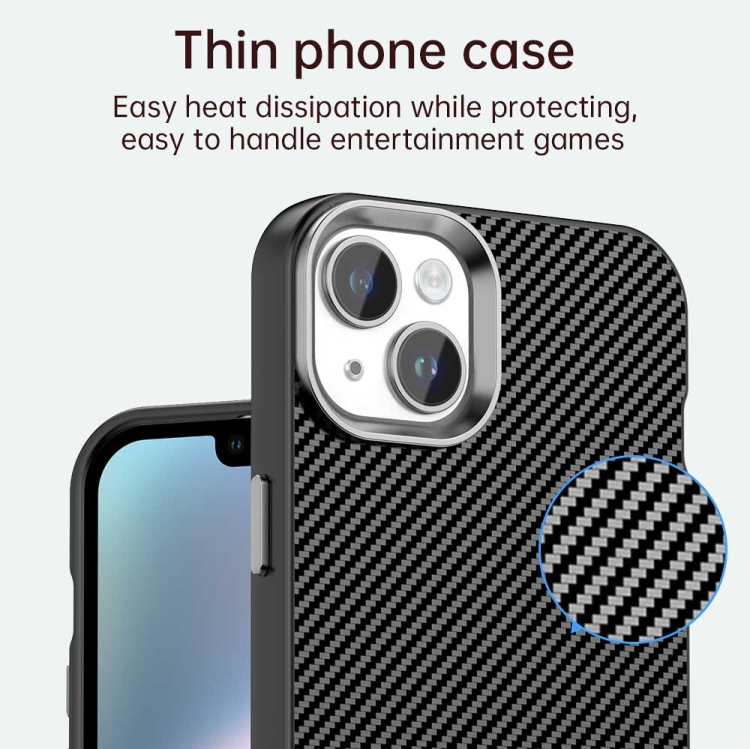 For iPhone 15 Carbon Fiber Series IMD Phone Case(Black) For iPhone 15 Carbon Fiber Series IMD Phone Case(Black)