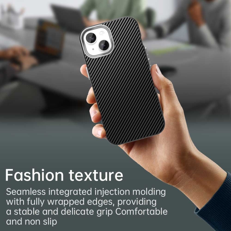 For iPhone 15 Carbon Fiber Series IMD Phone Case(Black) For iPhone 15 Carbon Fiber Series IMD Phone Case(Black)