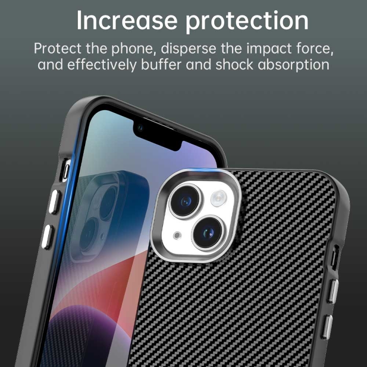 For iPhone 15 Carbon Fiber Series IMD Phone Case(Black) For iPhone 15 Carbon Fiber Series IMD Phone Case(Black)