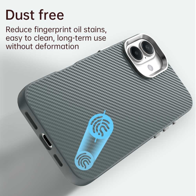 For iPhone 16 Carbon Fiber Series IMD Phone Case(Grey) For iPhone 16 Carbon Fiber Series IMD Phone Case(Grey)