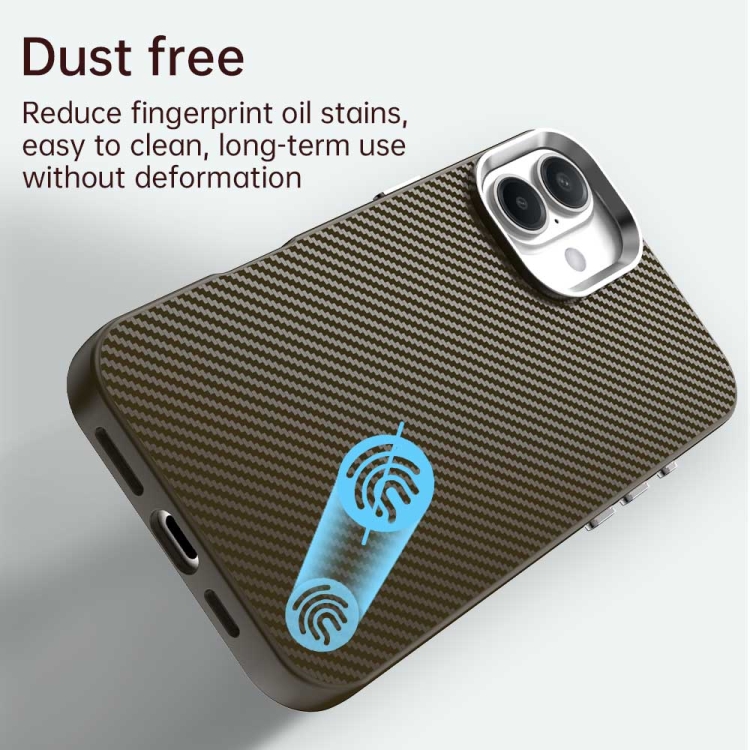For iPhone 16 Plus Carbon Fiber Series IMD Phone Case(Brown) For iPhone 16 Plus Carbon Fiber Series IMD Phone Case(Brown)
