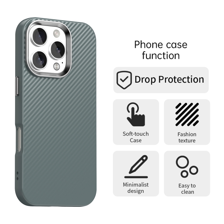 For iPhone 16 Pro Carbon Fiber Series IMD Phone Case(Grey) For iPhone 16 Pro Carbon Fiber Series IMD Phone Case(Grey)
