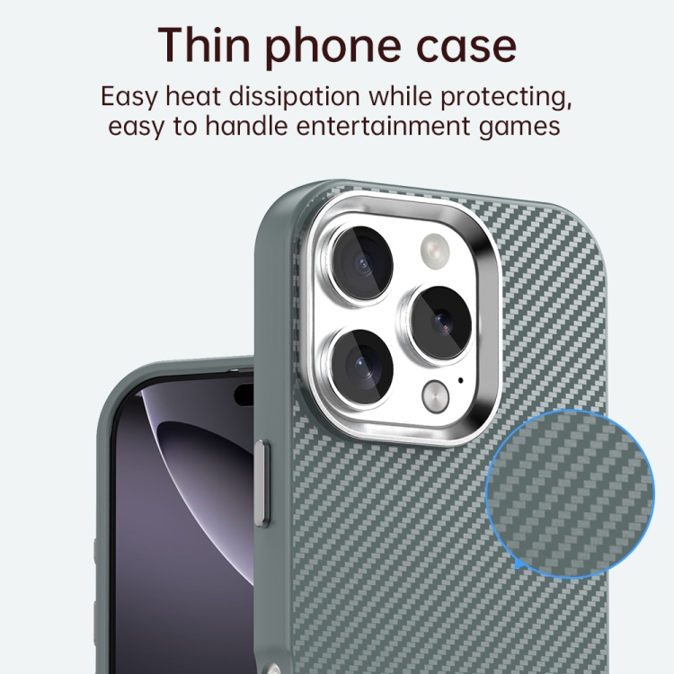 For iPhone 16 Pro Carbon Fiber Series IMD Phone Case(Grey) For iPhone 16 Pro Carbon Fiber Series IMD Phone Case(Grey)