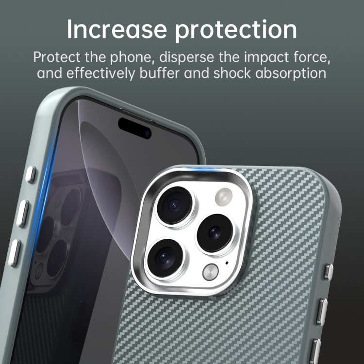 For iPhone 16 Pro Carbon Fiber Series IMD Phone Case(Grey) For iPhone 16 Pro Carbon Fiber Series IMD Phone Case(Grey)