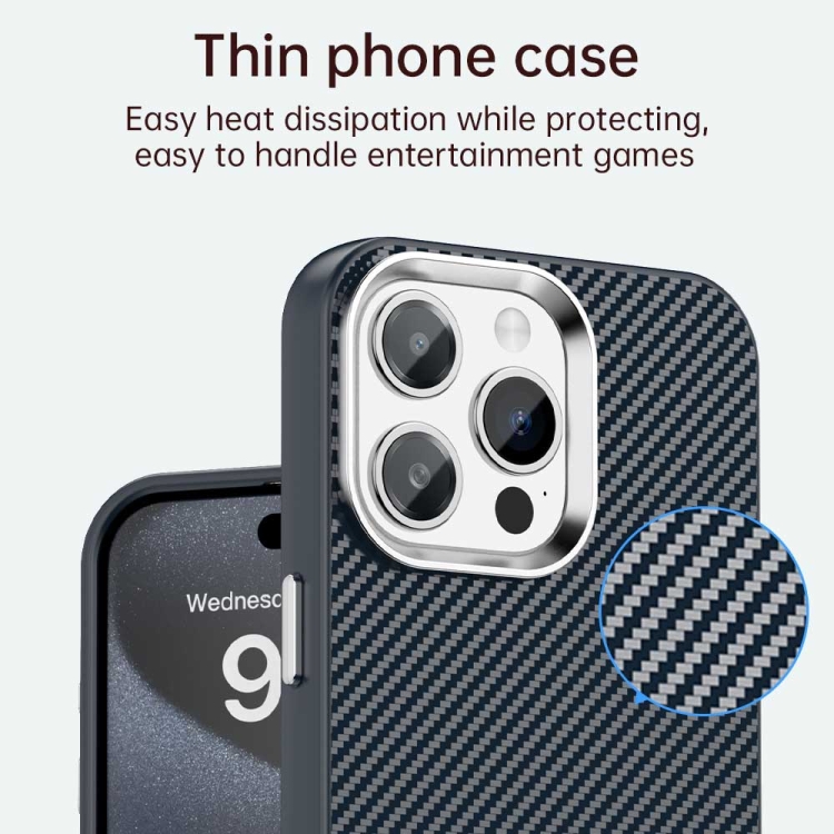 For iPhone 15 Pro Carbon Fiber Series IMD Phone Case(Blue) For iPhone 15 Pro Carbon Fiber Series IMD Phone Case(Blue)