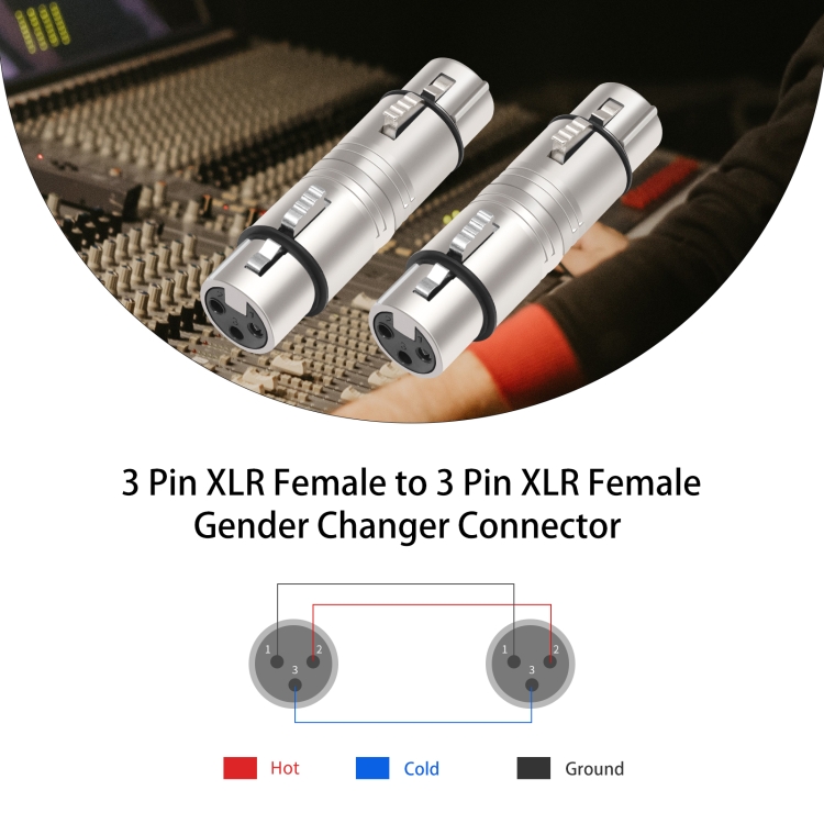 LZ1111 3Pin XLR Female to Female Adapter(Silver)