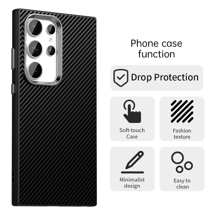 For Samsung Galaxy S24 Ultra 5G Carbon Fiber Series IMD Phone Case(Black)