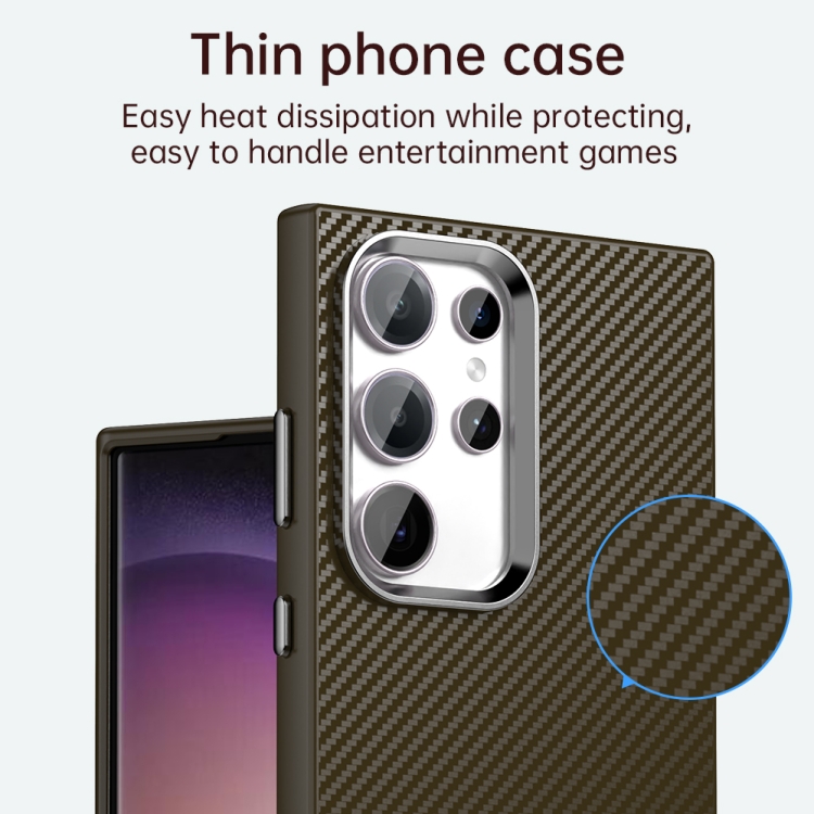 For Samsung Galaxy S24 Ultra 5G Carbon Fiber Series IMD Phone Case(Black)