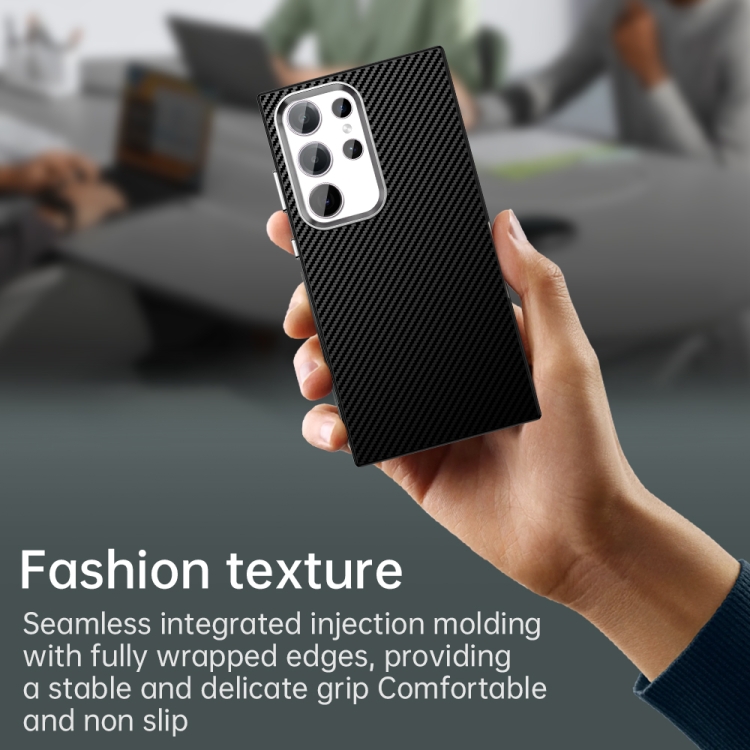 For Samsung Galaxy S24 Ultra 5G Carbon Fiber Series IMD Phone Case(Black)
