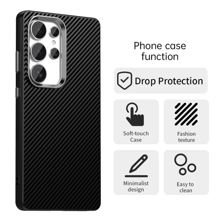For Samsung Galaxy S25 Ultra 5G Carbon Fiber Series IMD Phone Case(Black)