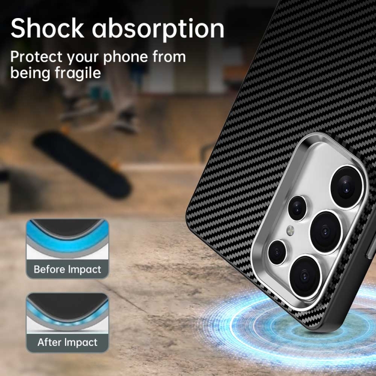 For Samsung Galaxy S25 Ultra 5G Carbon Fiber Series IMD Phone Case(Black)