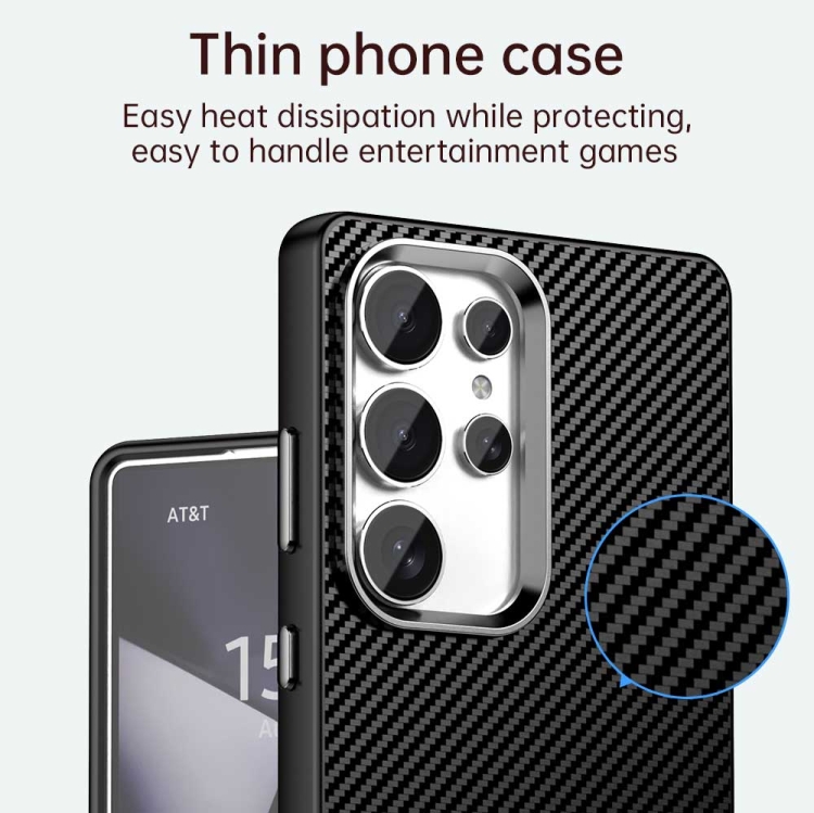 For Samsung Galaxy S25 Ultra 5G Carbon Fiber Series IMD Phone Case(Black)
