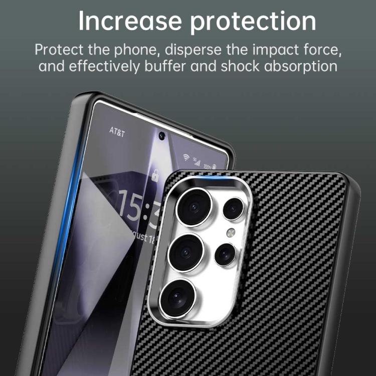 For Samsung Galaxy S25 Ultra 5G Carbon Fiber Series IMD Phone Case(Black)