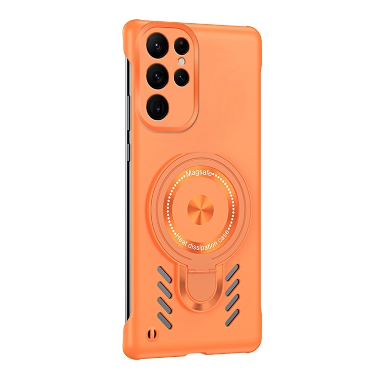 For Samsung Galaxy S24 Ultra 5G Ice Sense Series Graphene Cooling MagSafe Holder Phone Case(Orange) For Samsung Galaxy S24 Ultra 5G Ice Sense Series Graphene Cooling MagSafe Holder Phone Case(Orange)