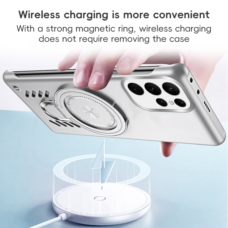 For Samsung Galaxy S24 Ultra 5G Ice Sense Series Graphene Cooling MagSafe Holder Phone Case(Orange) For Samsung Galaxy S24 Ultra 5G Ice Sense Series Graphene Cooling MagSafe Holder Phone Case(Orange)