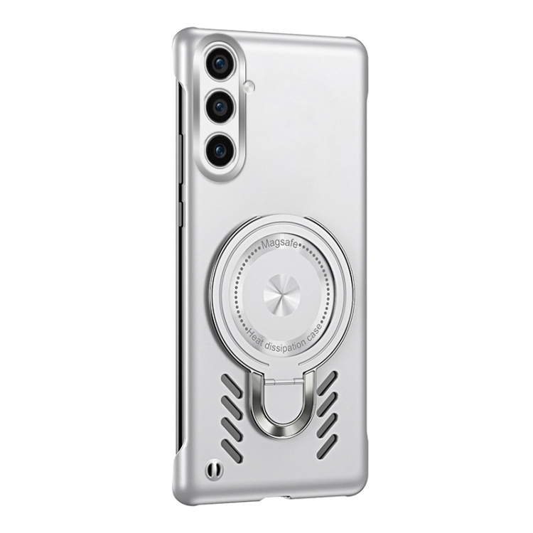 For Samsung Galaxy S23+ 5G Ice Sense Series Graphene Cooling MagSafe Holder Phone Case(Silver)