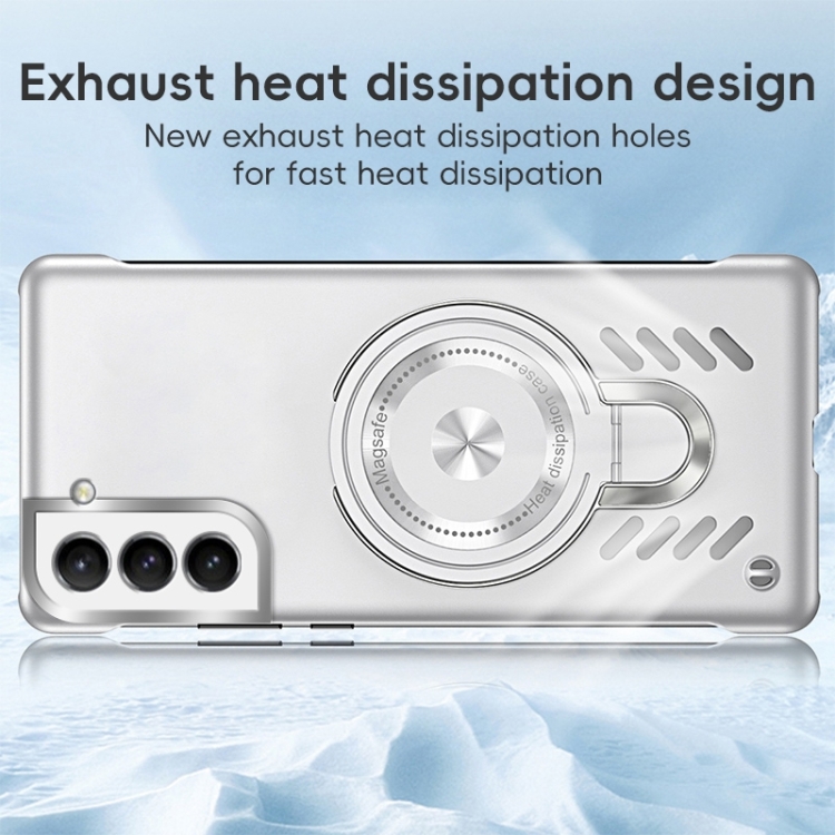 For Samsung Galaxy S22 5G Ice Sense Series Graphene Cooling MagSafe Holder Phone Case(Silver) For Samsung Galaxy S22 5G Ice Sense Series Graphene Cooling MagSafe Holder Phone Case(Silver)