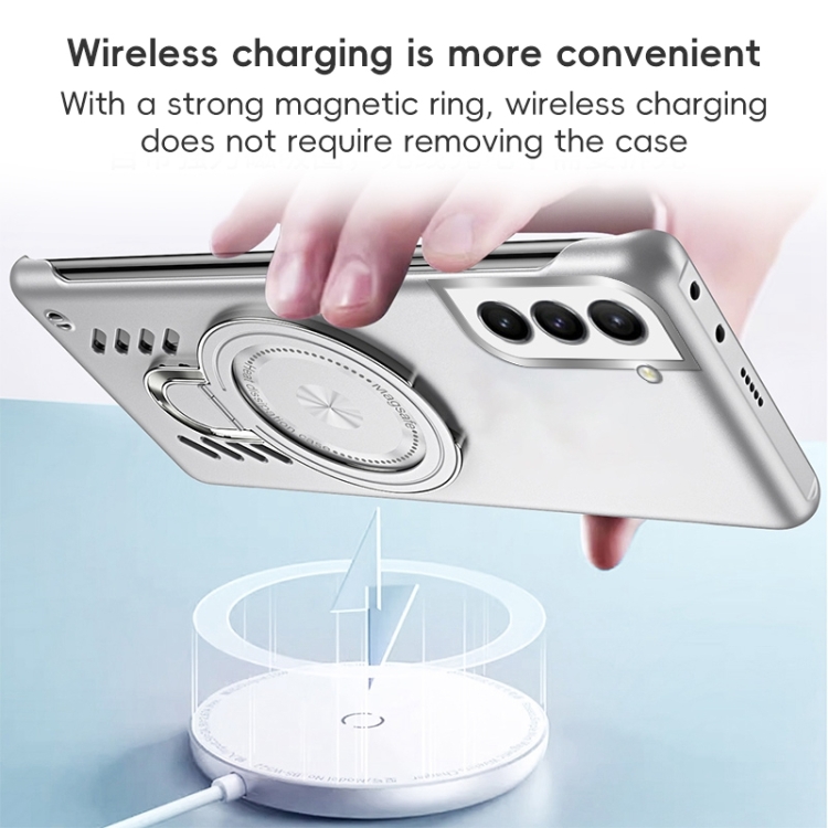For Samsung Galaxy S22 5G Ice Sense Series Graphene Cooling MagSafe Holder Phone Case(Silver) For Samsung Galaxy S22 5G Ice Sense Series Graphene Cooling MagSafe Holder Phone Case(Silver)