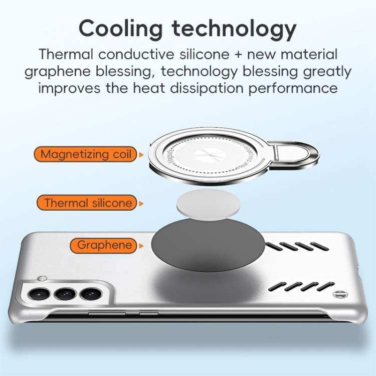 For Samsung Galaxy S22 5G Ice Sense Series Graphene Cooling MagSafe Holder Phone Case(Silver) For Samsung Galaxy S22 5G Ice Sense Series Graphene Cooling MagSafe Holder Phone Case(Silver)