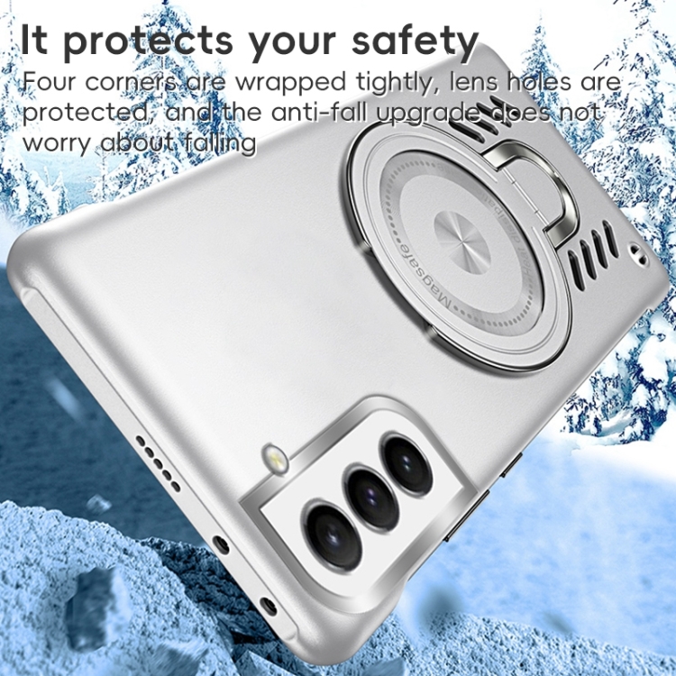 For Samsung Galaxy S22 5G Ice Sense Series Graphene Cooling MagSafe Holder Phone Case(Silver) For Samsung Galaxy S22 5G Ice Sense Series Graphene Cooling MagSafe Holder Phone Case(Silver)