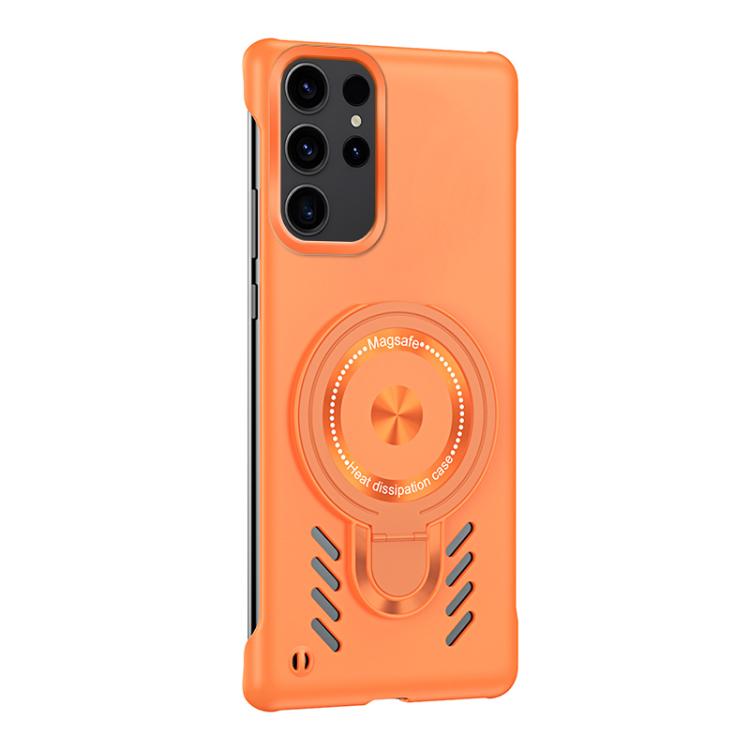 For Samsung Galaxy S25 Ultra 5G Ice Sense Series Graphene Cooling MagSafe Holder Phone Case(Orange) For Samsung Galaxy S25 Ultra 5G Ice Sense Series Graphene Cooling MagSafe Holder Phone Case(Orange)
