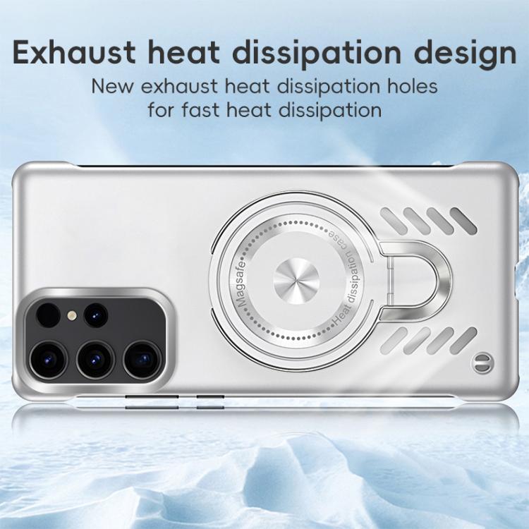 For Samsung Galaxy S25 Ultra 5G Ice Sense Series Graphene Cooling MagSafe Holder Phone Case(Orange) For Samsung Galaxy S25 Ultra 5G Ice Sense Series Graphene Cooling MagSafe Holder Phone Case(Orange)