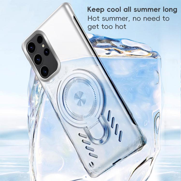 For Samsung Galaxy S25 Ultra 5G Ice Sense Series Graphene Cooling MagSafe Holder Phone Case(Orange) For Samsung Galaxy S25 Ultra 5G Ice Sense Series Graphene Cooling MagSafe Holder Phone Case(Orange)