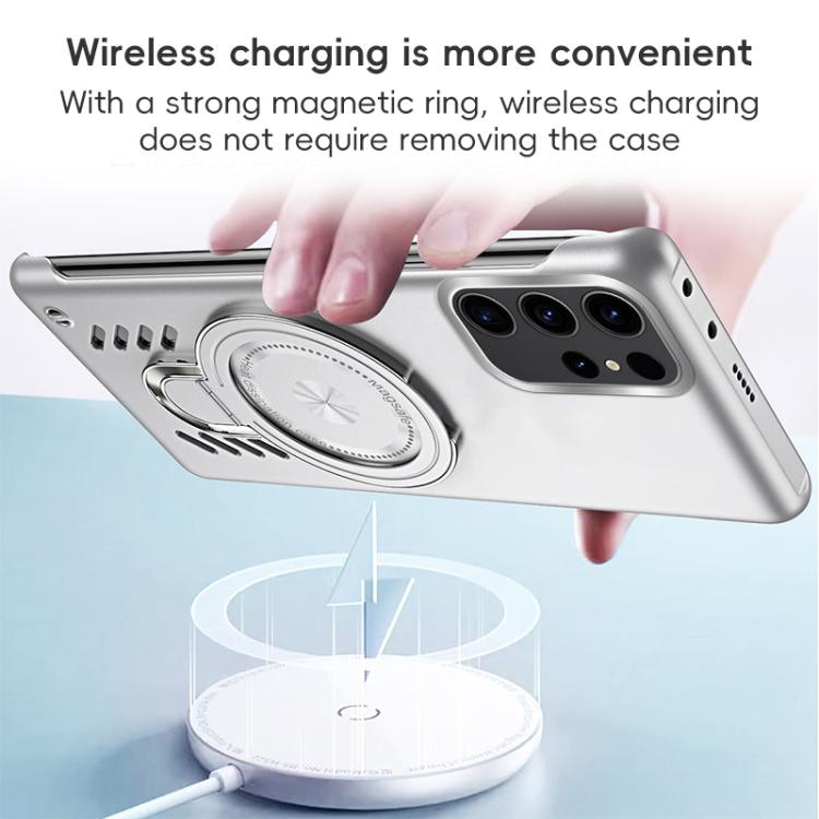 For Samsung Galaxy S25 Ultra 5G Ice Sense Series Graphene Cooling MagSafe Holder Phone Case(Orange) For Samsung Galaxy S25 Ultra 5G Ice Sense Series Graphene Cooling MagSafe Holder Phone Case(Orange)