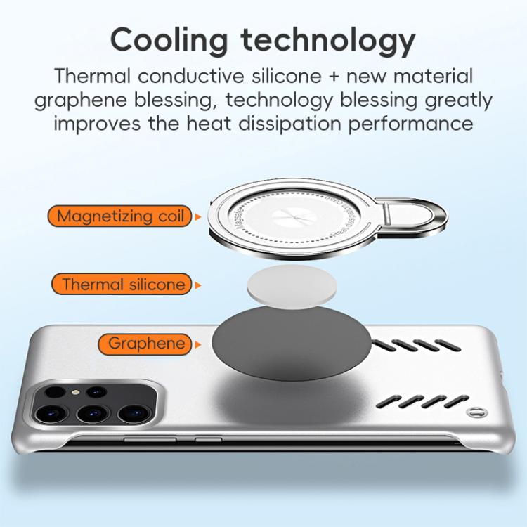 For Samsung Galaxy S25 Ultra 5G Ice Sense Series Graphene Cooling MagSafe Holder Phone Case(Orange) For Samsung Galaxy S25 Ultra 5G Ice Sense Series Graphene Cooling MagSafe Holder Phone Case(Orange)