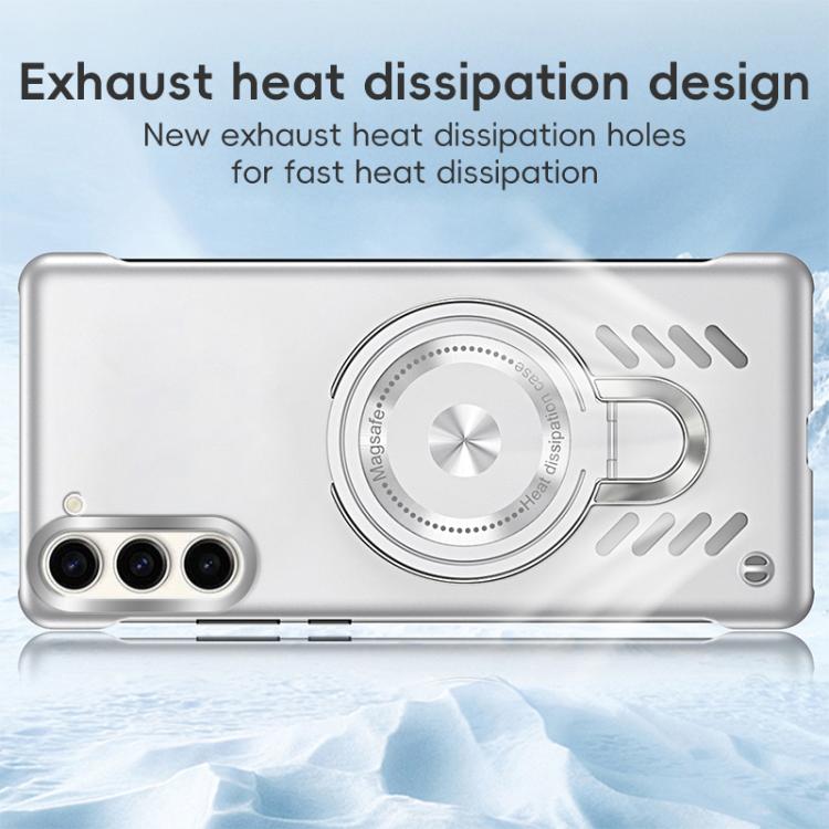 For Samsung Galaxy S25 5G Ice Sense Series Graphene Cooling MagSafe Holder Phone Case(Orange)