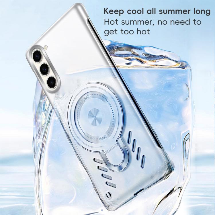 For Samsung Galaxy S25 5G Ice Sense Series Graphene Cooling MagSafe Holder Phone Case(Orange)