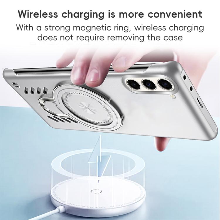 For Samsung Galaxy S25 5G Ice Sense Series Graphene Cooling MagSafe Holder Phone Case(Orange)