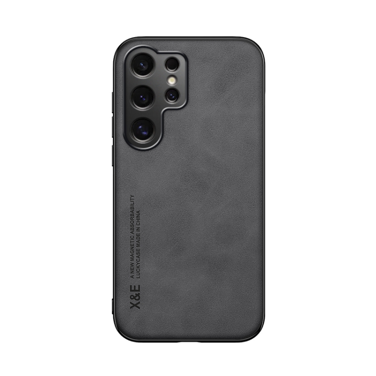 For Samsung Galaxy S25 Ultra 5G Skin Feel Magnetic Leather Back Phone Case(Dark Grey) For Samsung Galaxy S25 Ultra 5G Skin Feel Magnetic Leather Back Phone Case(Dark Grey)