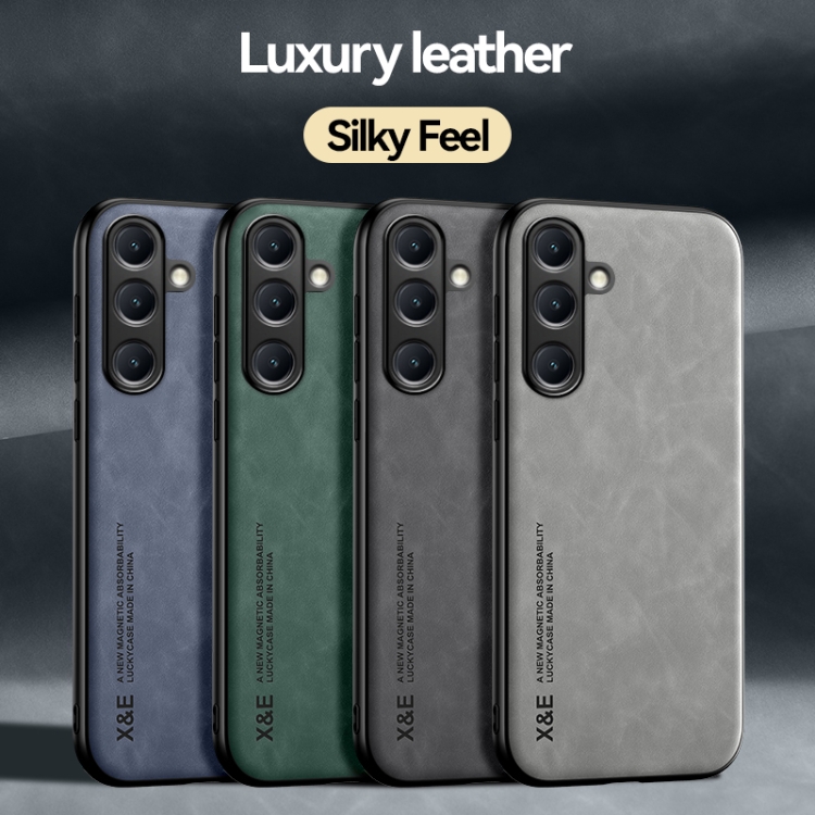 For Samsung Galaxy S25 Ultra 5G Skin Feel Magnetic Leather Back Phone Case(Dark Grey) For Samsung Galaxy S25 Ultra 5G Skin Feel Magnetic Leather Back Phone Case(Dark Grey)