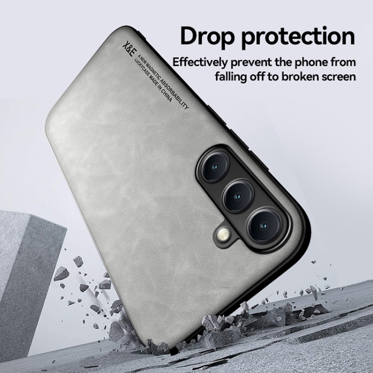 For Samsung Galaxy S25 Ultra 5G Skin Feel Magnetic Leather Back Phone Case(Dark Grey) For Samsung Galaxy S25 Ultra 5G Skin Feel Magnetic Leather Back Phone Case(Dark Grey)