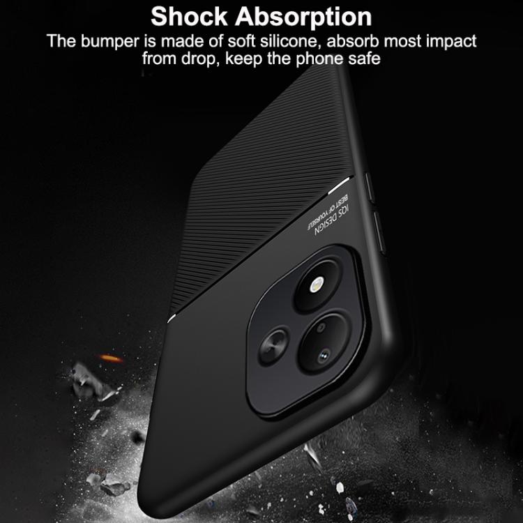 For Redmi Note 17 4G / 5G Global 169.7mm Classic Tilt Strip Grain Magnetic PC Hybrid TPU Phone Case(Black)